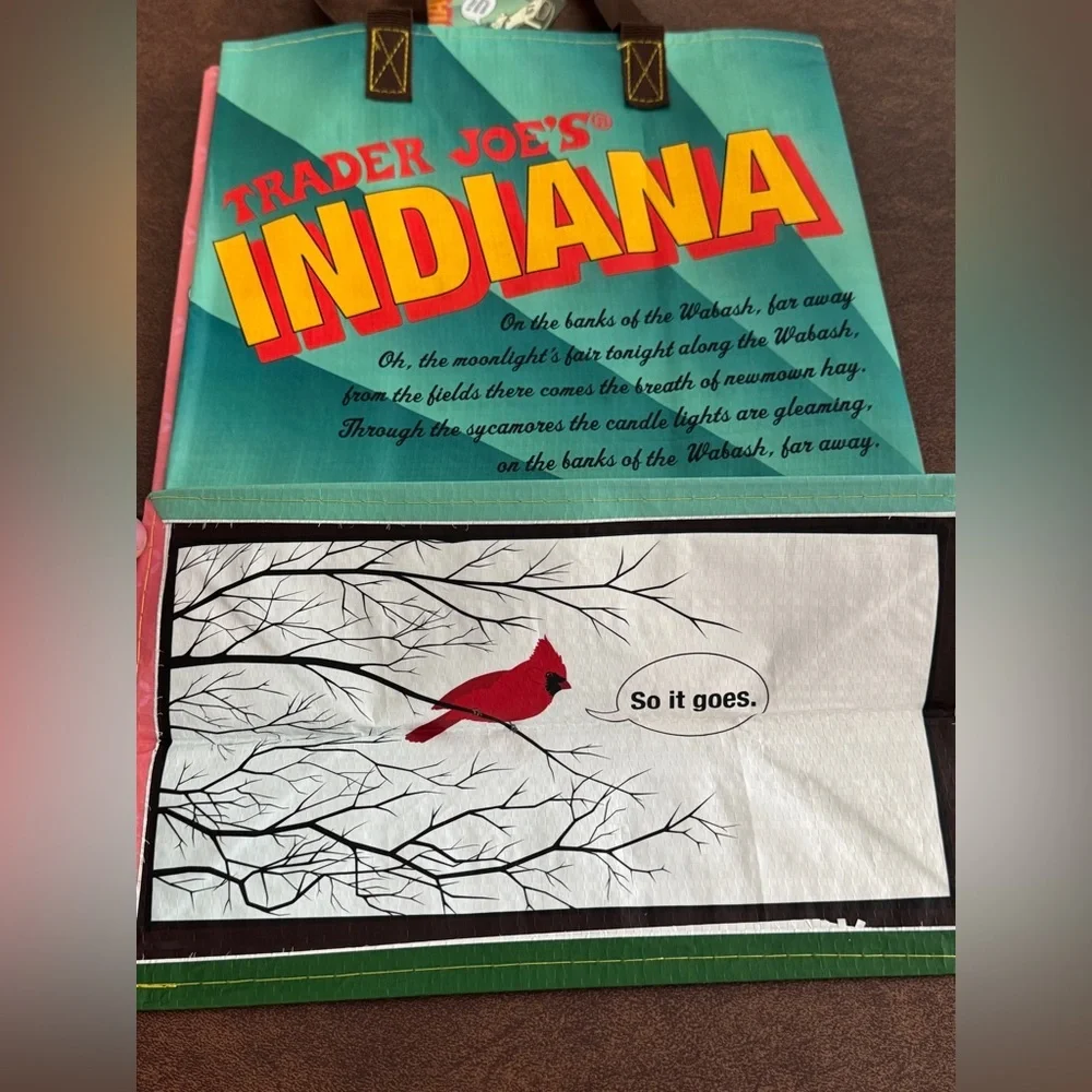 Trader Joes Indiana Corn Flower Car Reusable Bag Brand New with Tag Grocery Tote